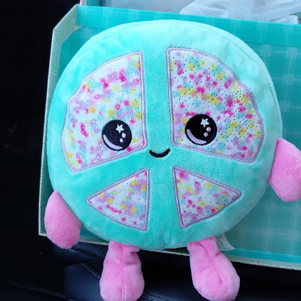 Peace Sign With Cute Face Plush (Fun Easter Basket Gift!)